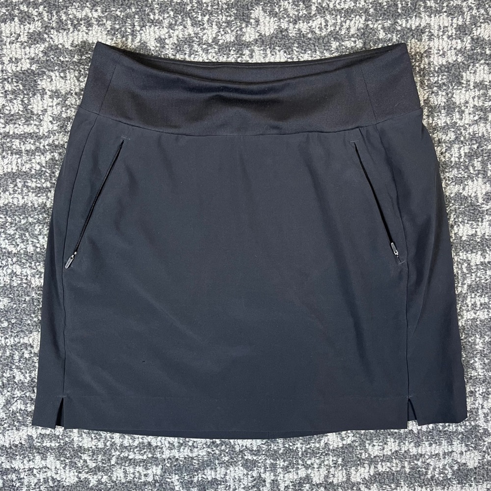 Athleta Skort Womens 0 Soho Black Activewear Zipper Pockets Pickleball Tennis